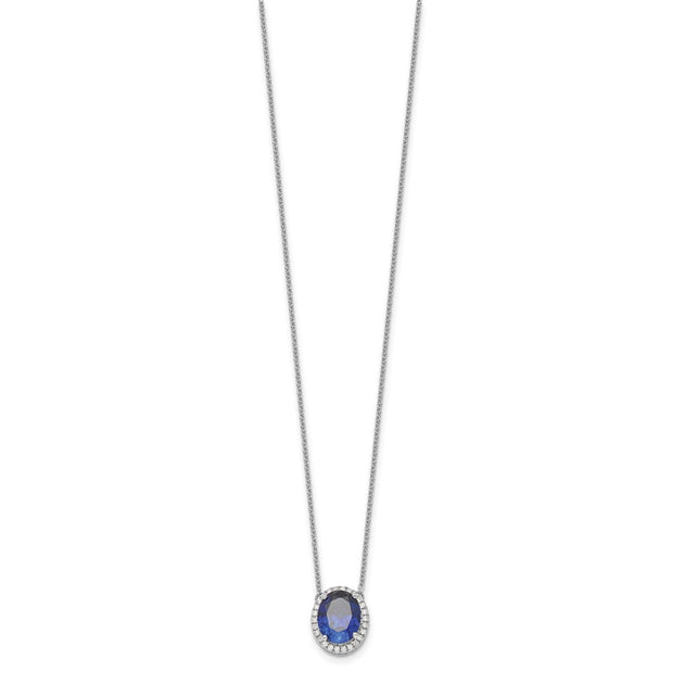 Diamond2Deal Sapphire Diamond Halo Pendant Blue 2