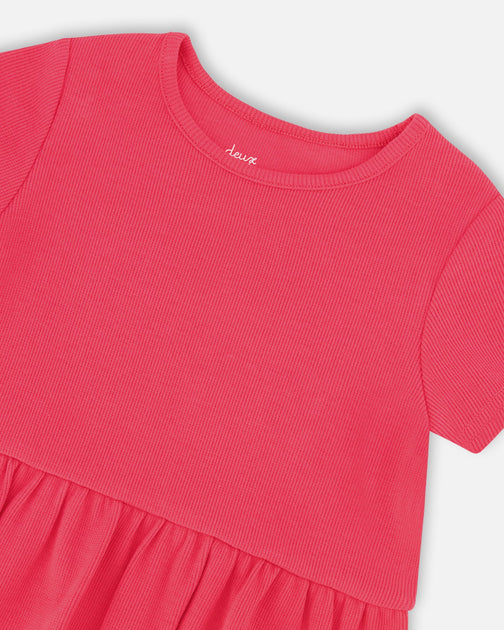 Deux par Deux Rib Crop T-Shirt Pink US 6 4