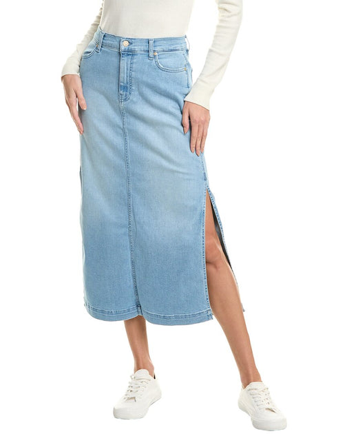 7 For All Mankind Midi Skirt Blue 24 2