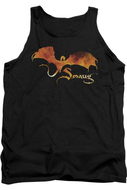 Gildan Hobbit Smaug On Fire Tank Top Black Large 2