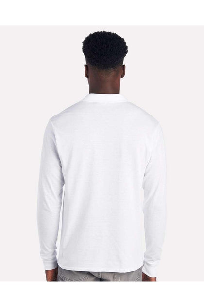 JERZEES Dri-Power Polo Long Sleeve White Small 4