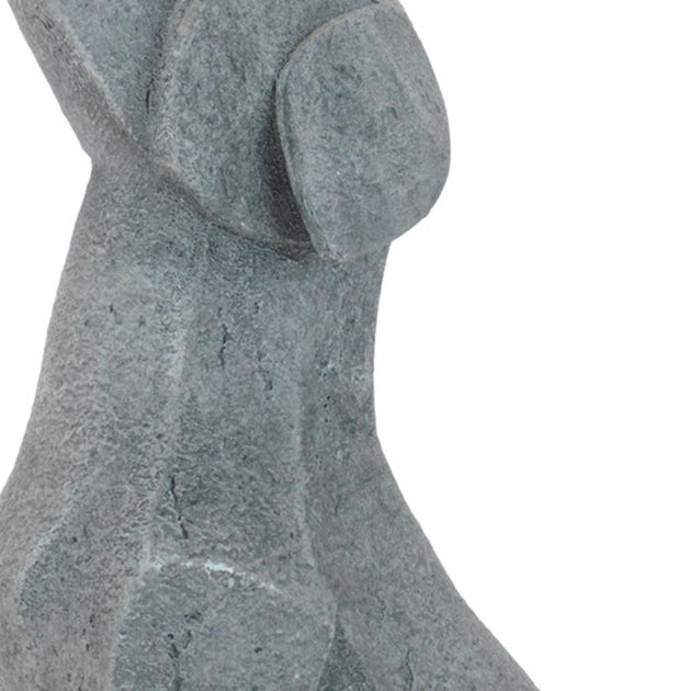 Hivvago Set aus vier grauen Polyresin-Hundefiguren 4
