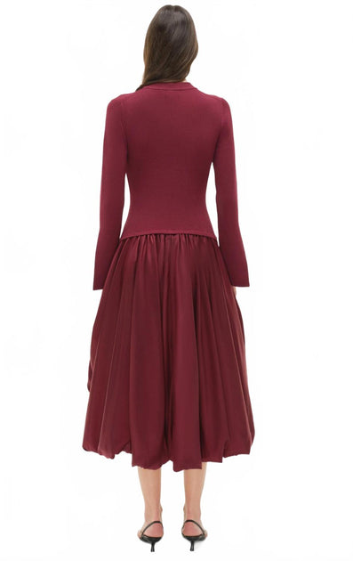 SIMKHAI Kenlie Midi Dress Red Medium 4