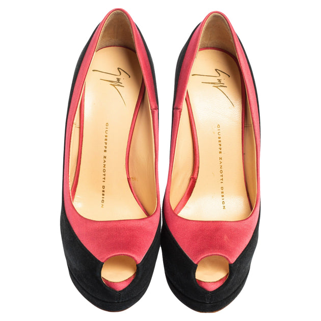Giuseppe Zanotti Peep Toe Platform Pumps Pink/Black EU 36 4