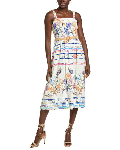 Maison Tara Stone Midi Dress White US 8 2