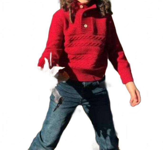 Me & Henry Cable Sweater Red Large 2
