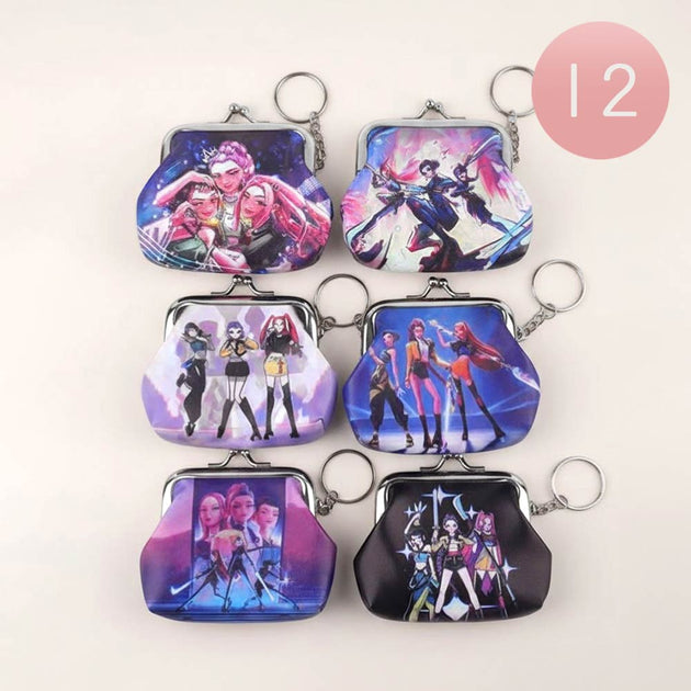 FASHNZFAB Character Printed Coin Purse Keychain Multi 2
