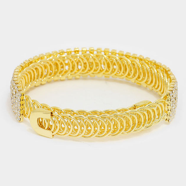 Bracelet de Soirée en Cristal Strass Fashnzfab Multi Taille Unique 4