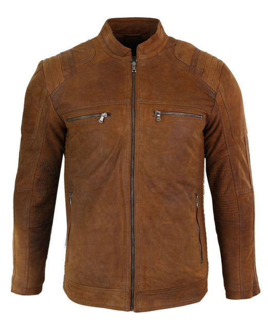 TruClothing Retro Biker Jacket Brown Large 2
