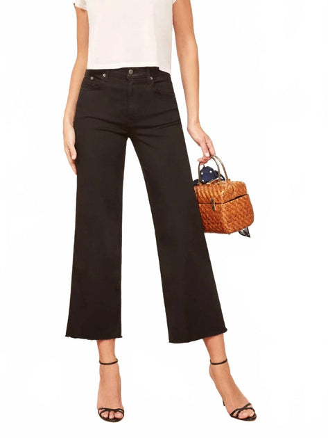 Reformation Stretch Flood Jeans Black 27 2