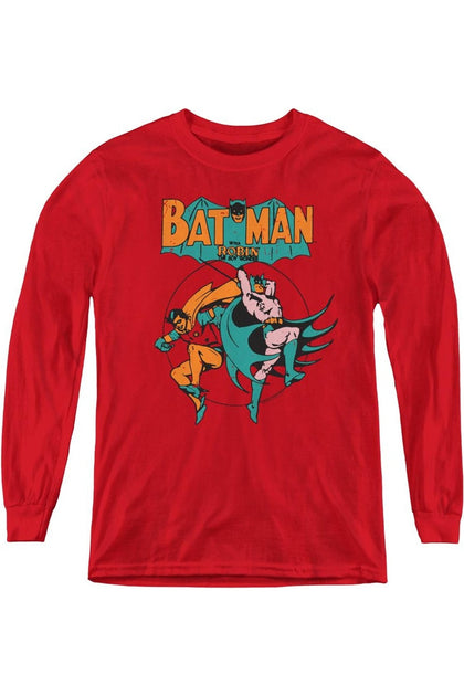 Gildan DC Comics Starling Shock Jugend Langarmshirt Rot Large 2