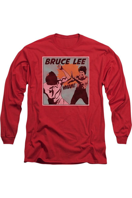 Gildan Bruce Lee Comic Panel Langarm T-Shirt Rot Large 2