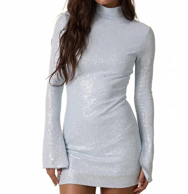 Sky to Moon Sequined Mini Dress Grey Small 2