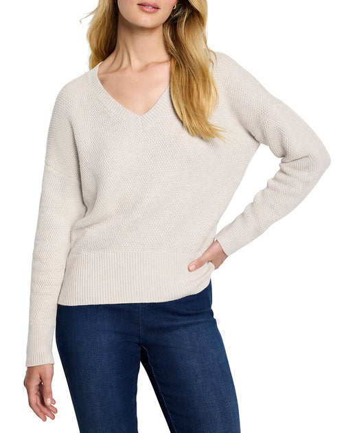 Pull à col en V Petite Tuck Stitch Nic + Zoe 2