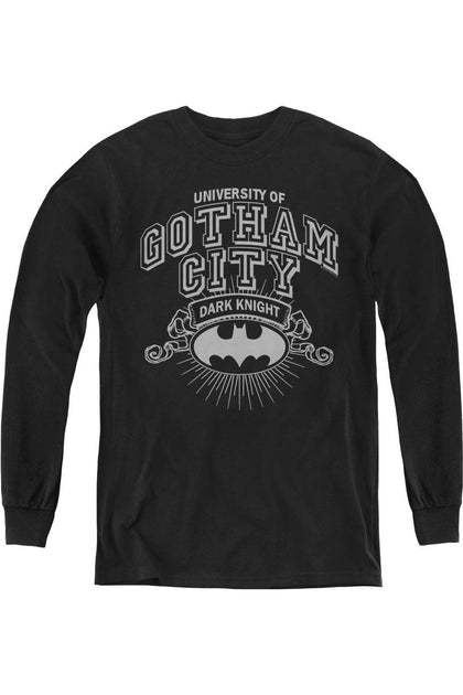 Gildan Batman University Of Gotham Jugend Langarmshirt Schwarz Medium 2