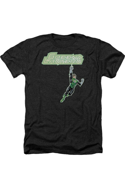 Gildan Green Lantern Energy Construct Logo Adult Heather Tee Black XXX-Large 2