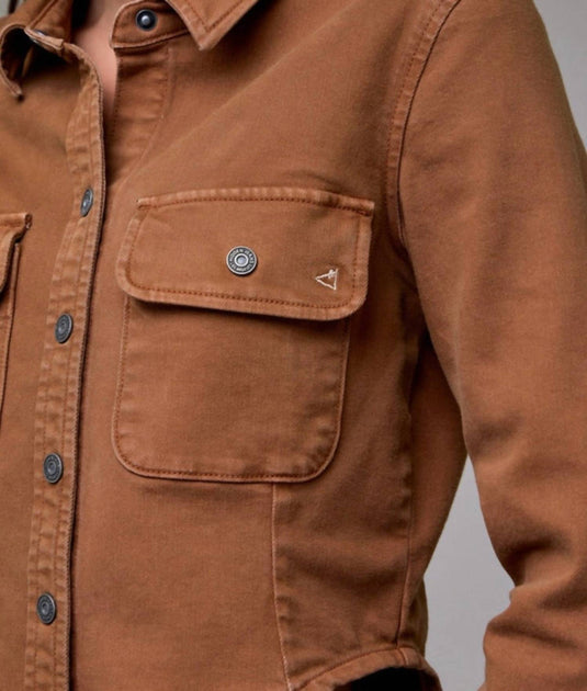 HIDDEN Abbey Tapered Button Up Shirt Brown XSmall 4