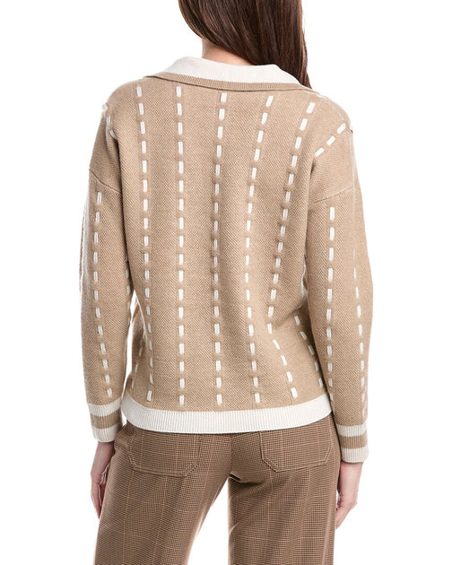 Elie Tahari Kaschmir Polo Pullover Braun XS 3