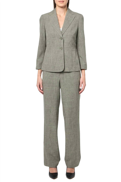 Le Suit Notch Lapel Blazer And Straight-Leg Trouser Set Multi US 12 2