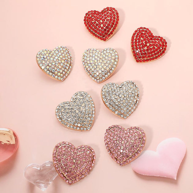 FASHNZFAB Heart Stud Earrings Silver 8