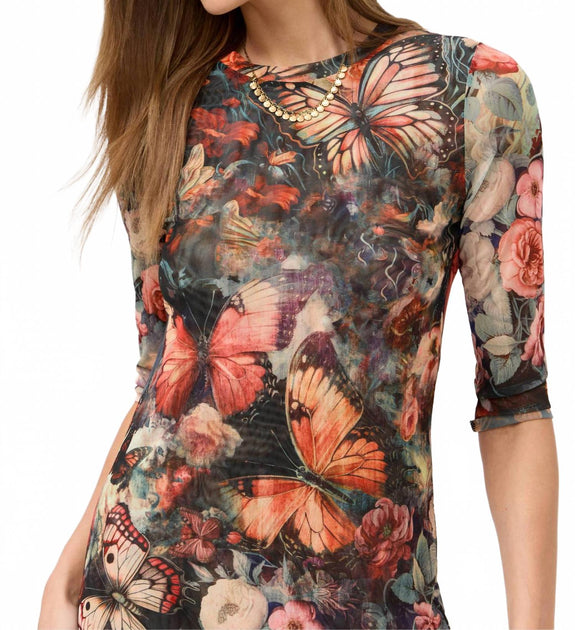 Johnny Was Mesh Midi Dress Multi Medium 4