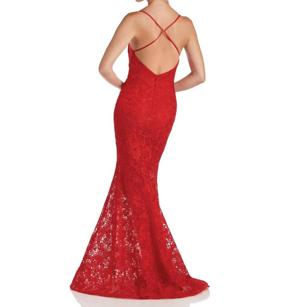 Morrell Maxie V-Neck Side Panel Dress In Red