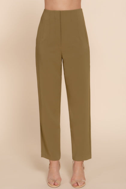 TRUEDAMES High Waist Pintuck Long Pants Pink Medium 2