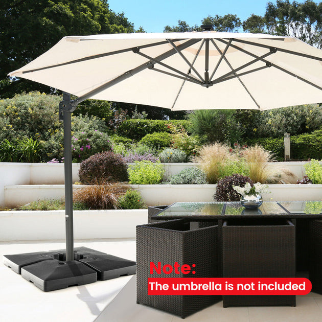 Hivvago 4-Piece Cantilever Offset Patio Umbrella Base Black 3