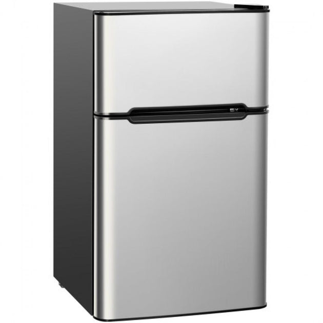 Costway 3,2 cu ft. Kompakter Edelstahl-Kühlschrank-Grau 3