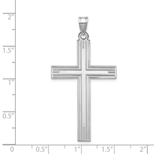 Diamond2Deal Cross Pendant White Gold 8