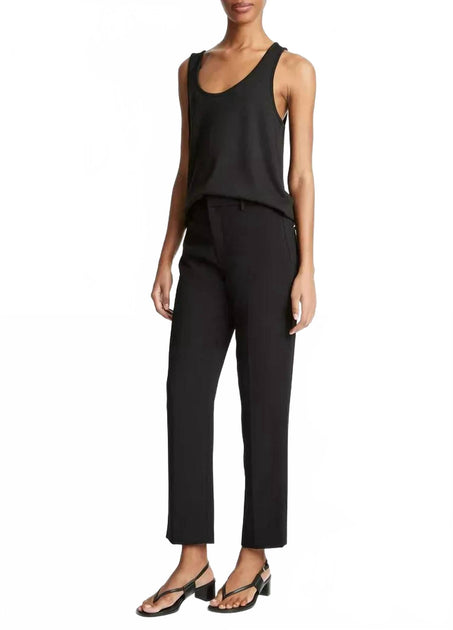 Vince Crepe Tailored Straight Leg Pants Black US 8 3
