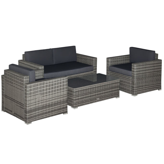 Hivvago 4-Piece Patio Sectional Furniture Set Mixed Gray 2