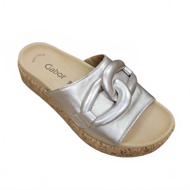 Gabor 63.761.62 Women's Sandal Silver EU 42 2