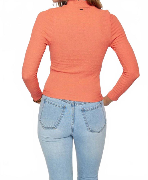 O'Neill Roberta Mockneck Knit Top Pink XLarge 4