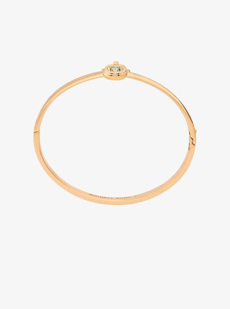 Michael Kors Pavé Lock Bangle Silver One Size 3