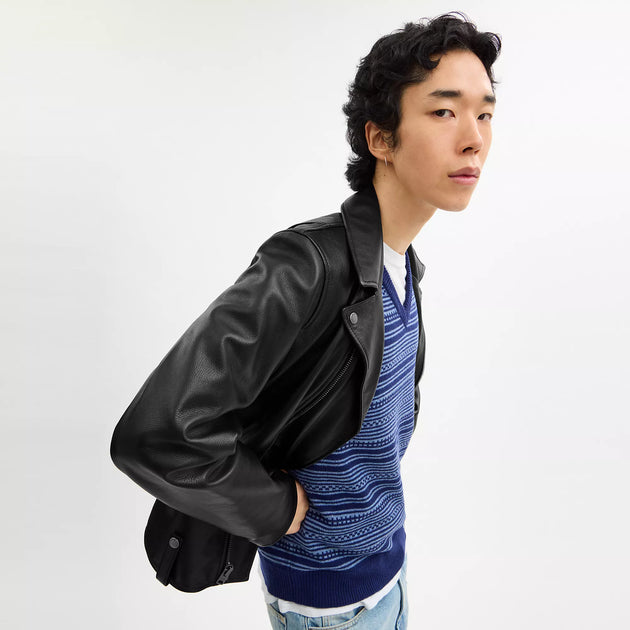 Coach Outlet Leather Moto Jacket | ShopSimon