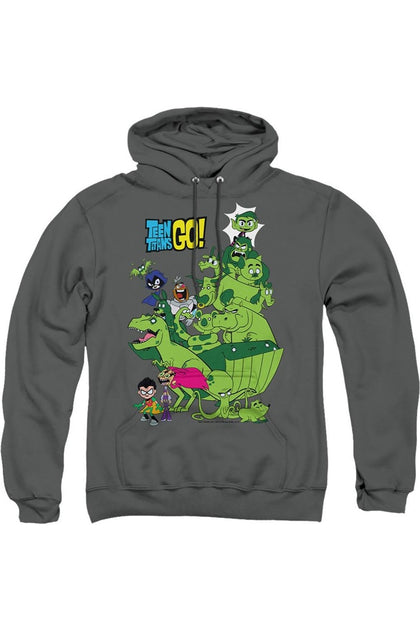 Gildan Teen Titans Go Beast Boy Stack Hoodie Grey Medium 2