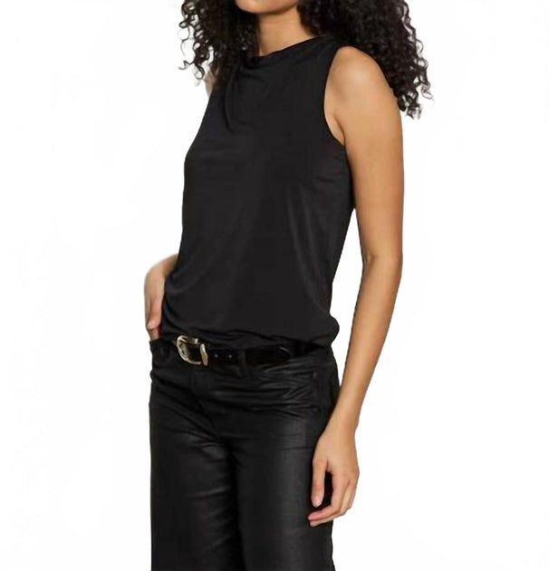 Sanctuary Soft Cowl Shell Sleeveless Top Black Large 4