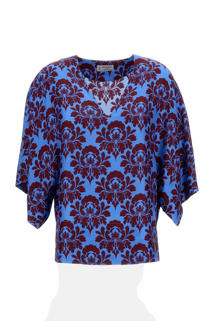 Alberto Biani Chemise en Soie Boxy Bleu Clair EU 40 2