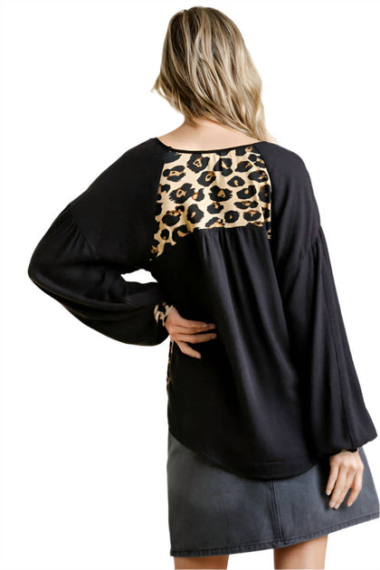 Umgee Leopard Print Top Beige Large 4