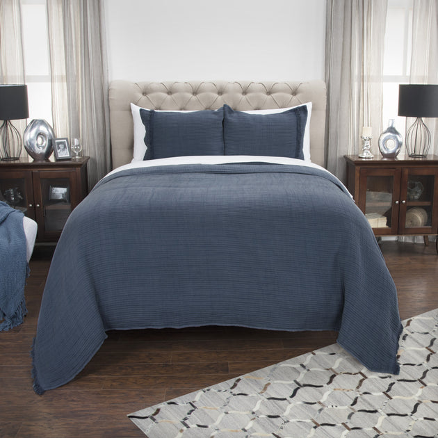 Hivvago Indigo Checkered Queen Quilt 4