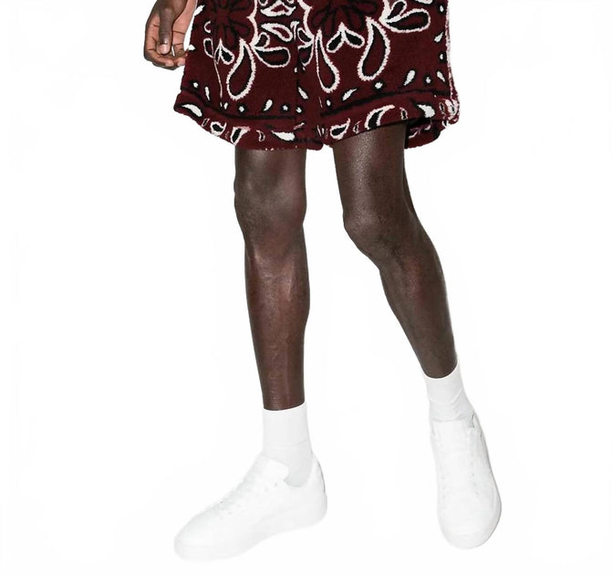 Amiri Printed Bandana Fleece Track Shorts Red XSmall 2