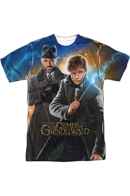 Gildan Fantastic Beasts 2 Team Up Short Sleeve Adult Poly Crew Tee Black Large 2