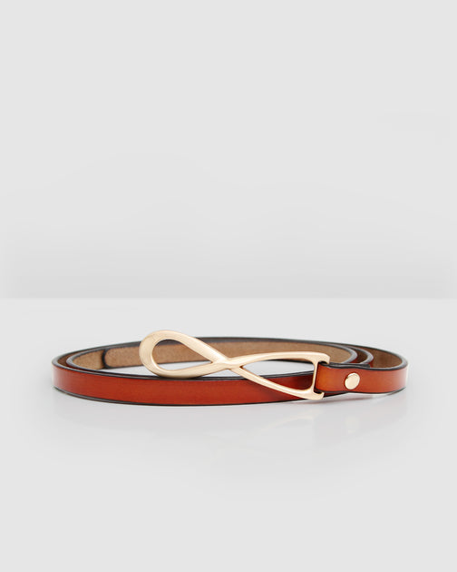 Belle & Bloom Tie The Knot Leather Belt Brown 2