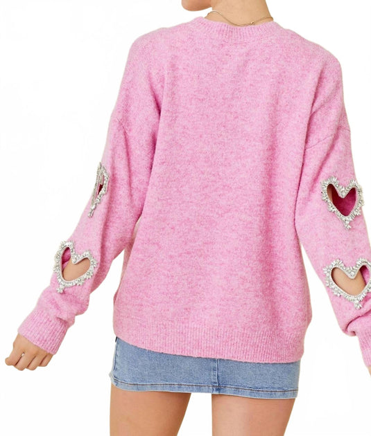 Main Strip Be Mine Knit Top Pink Large 3