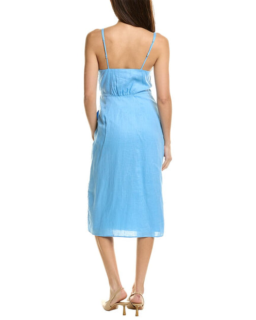 Reiss Esme Linen Tie Side Midi Dress
