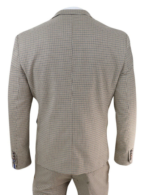 Oliver Tweed Men 3 Piece Suit Beige Check US 48 Regular 3