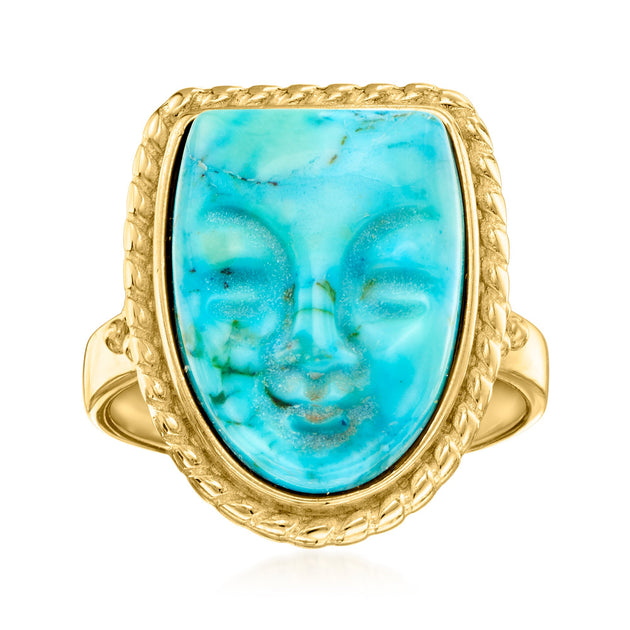 Ross-Simons Tagliamonte Blue Magnesite Mask Ring Blue US 8 2