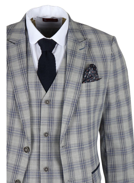 James Darby Knight Checked Blazer Grey US 34 4