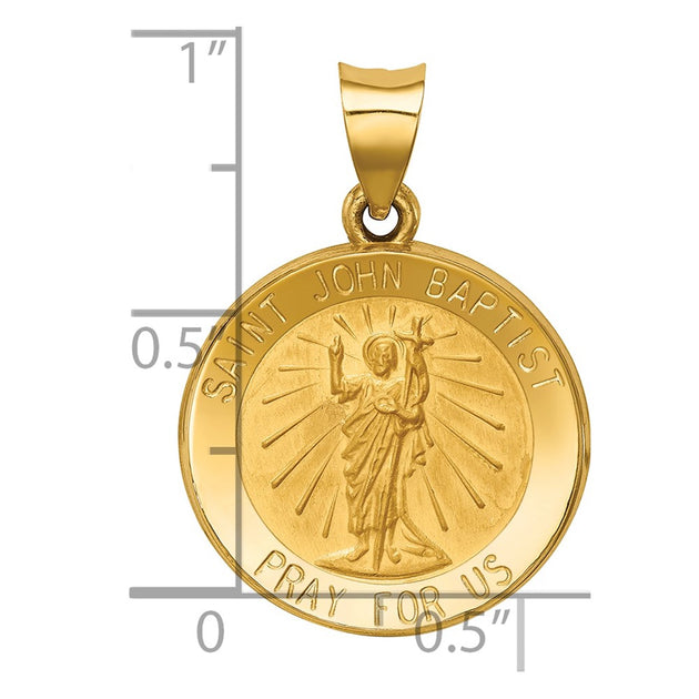 Diamond2Deal St John Baptist Medal Pendant Yellow Gold 4